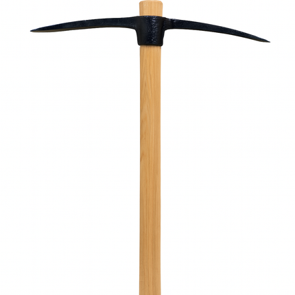 Heavy-Duty Pickaxe with Wood Handle – Dual-Point Mining & Landscaping Tool