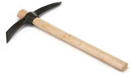 Heavy-Duty Pickaxe with Wood Handle – Dual-Point Mining & Landscaping Tool