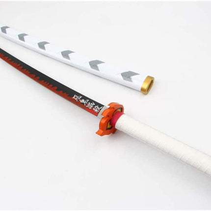 Rengoku-Inspired Flame Katana Sword – Anime Replica with White & Red Handle