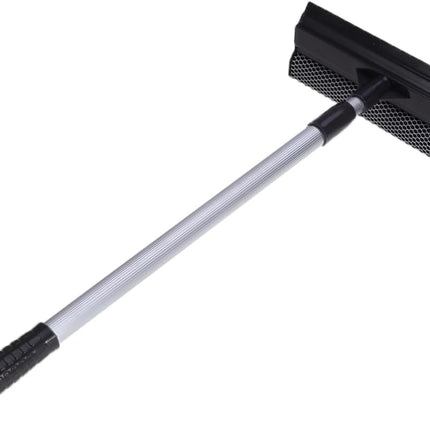 Extendable Car Window Squeegee with Mesh Scrubber – Aluminum Handle Windshield Cleane