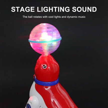 Interactive Spinning Sea Lions Motorized Toy - Rotating Light Music Projection Singing Animal for Kids, Battery Powered
