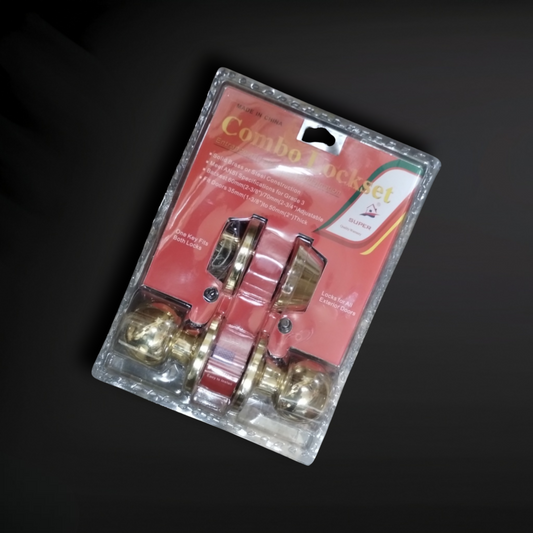 Combo Lockset (Lock and Knob Set) - Gold - Zack Wholesale