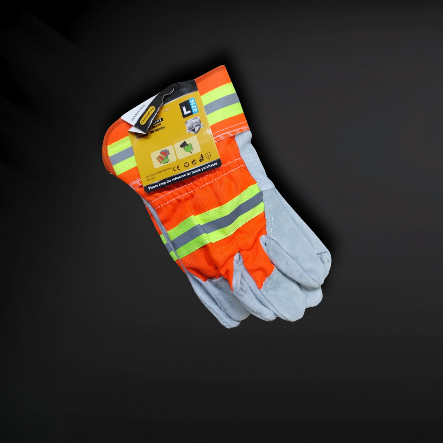 Reflective Tape Construction Gloves (Yellow & Orange) - Zack Wholesale
