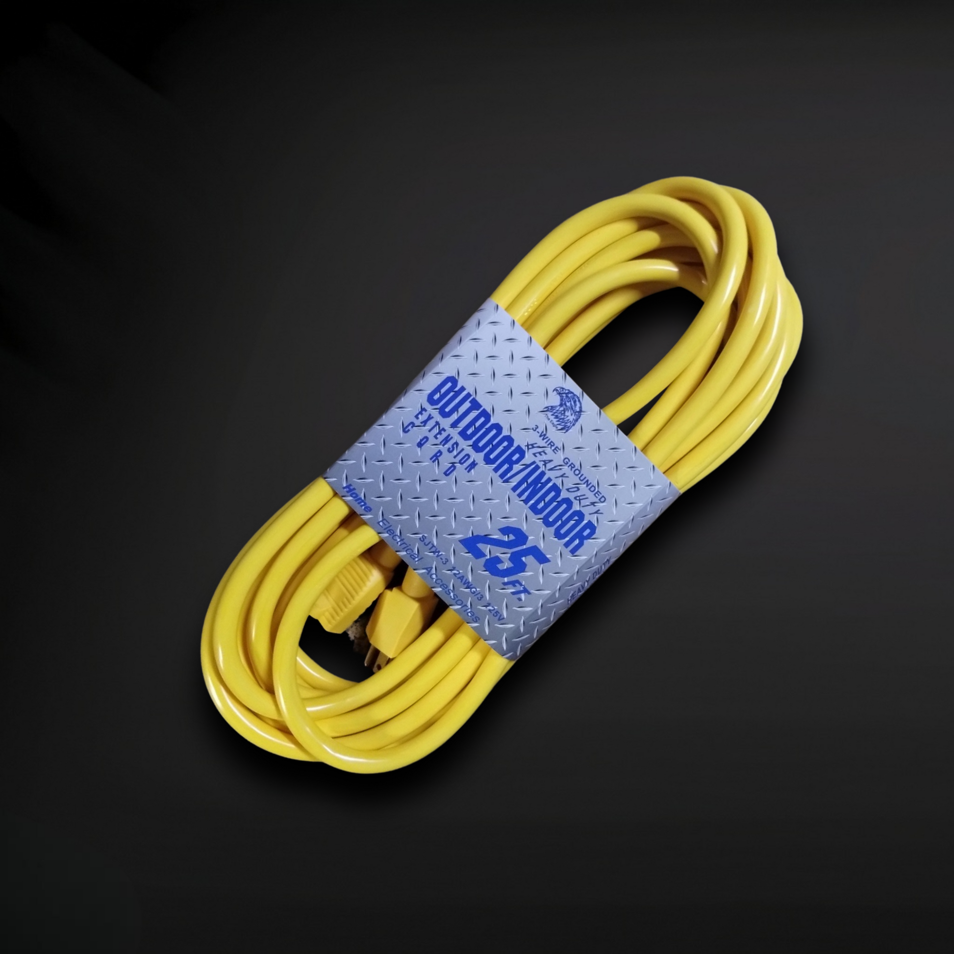 Yellow 25-Foot Heavy Duty Extension Cord - Zack Wholesale