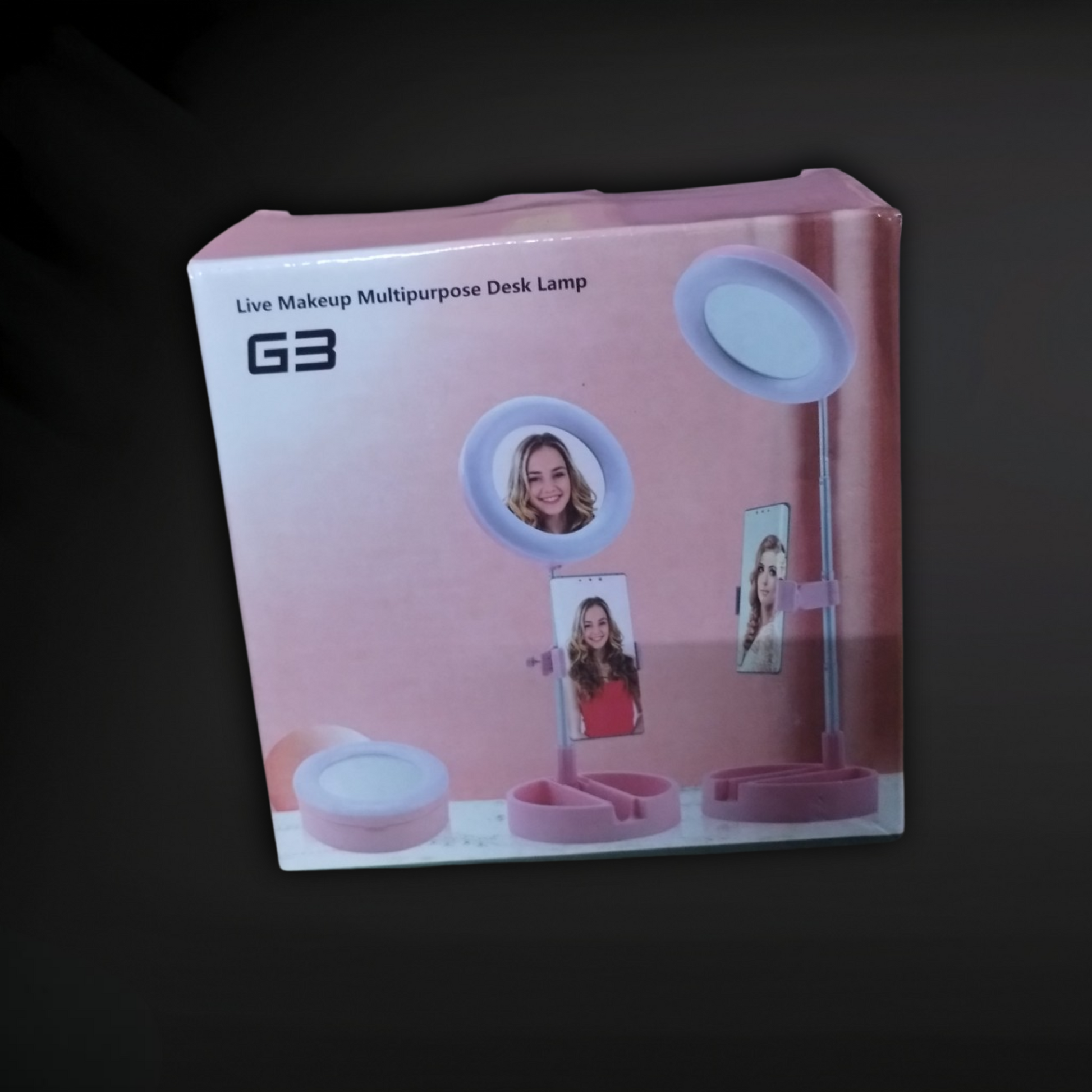 G3 Live Makeup Multipurpose Desk Lamp with Phone Holder - Zack Wholesale