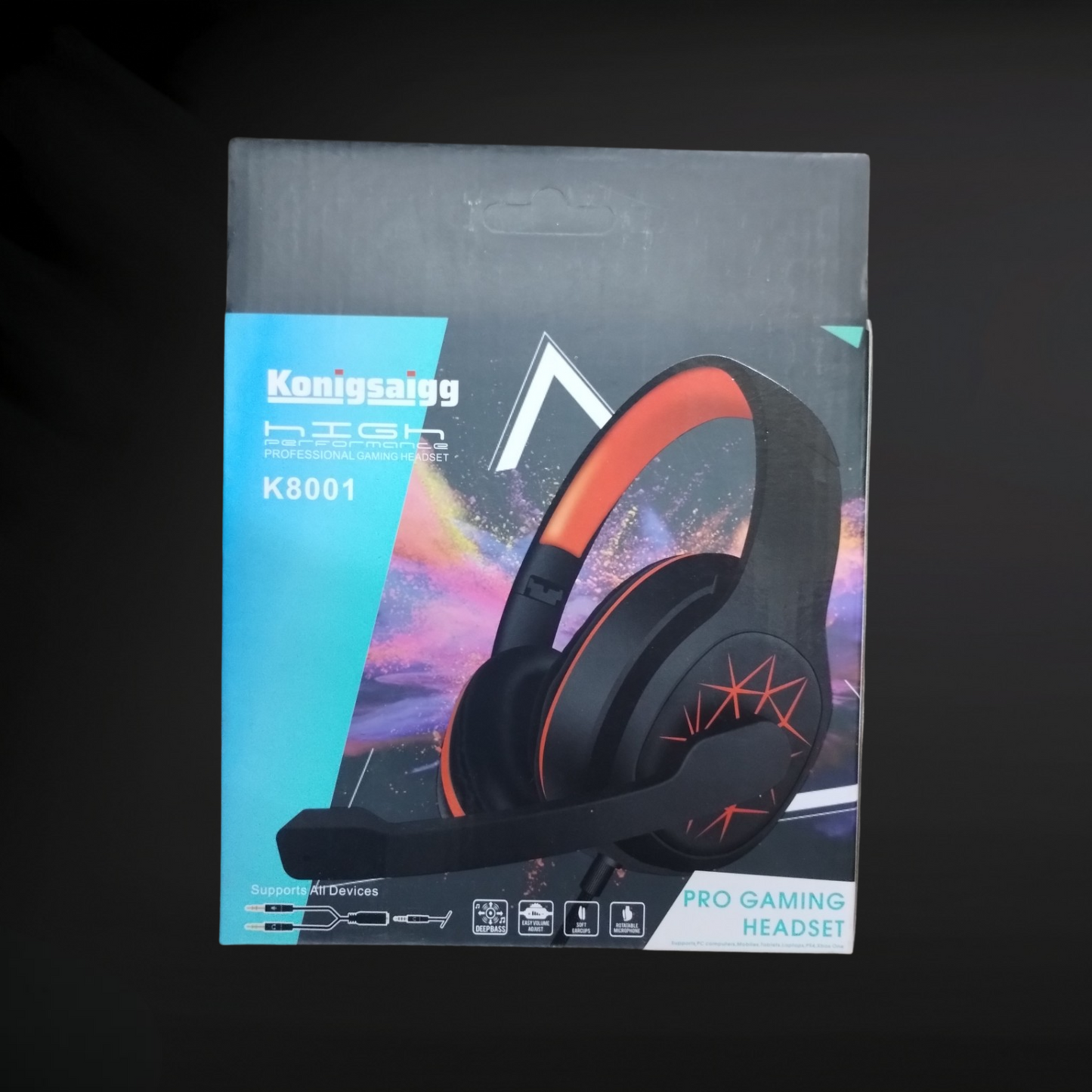 Konigsaigg Gaming Headset with Mic - Red and Blue - Zack Wholesale