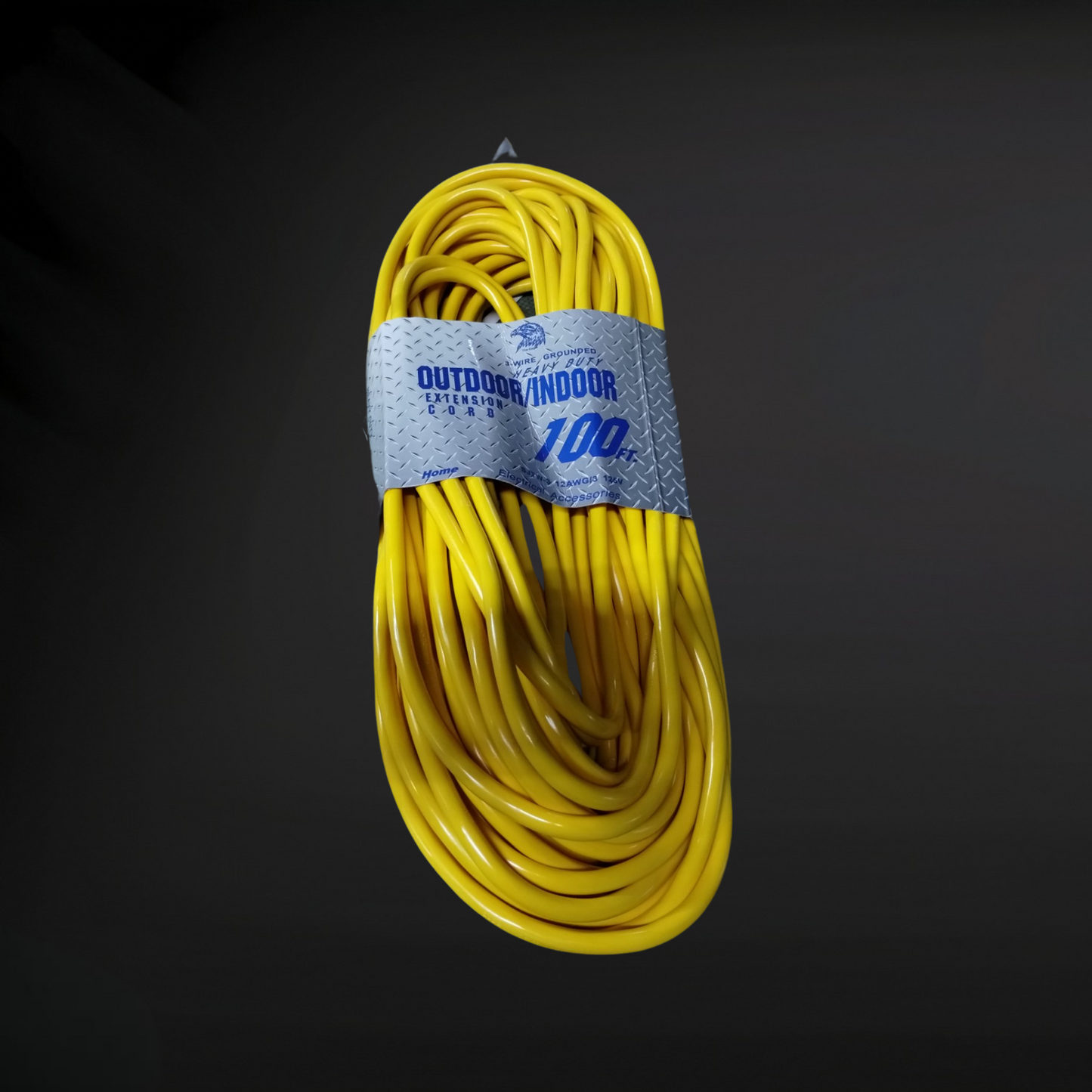 Durable 100ft Indoor/Outdoor Extension Cord | Weather-Resistant Power Cable Yellow/Orange