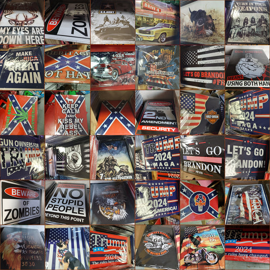 Assorted Patriot/Conservative Design Metal Signs | Showcase Your Values with Pride