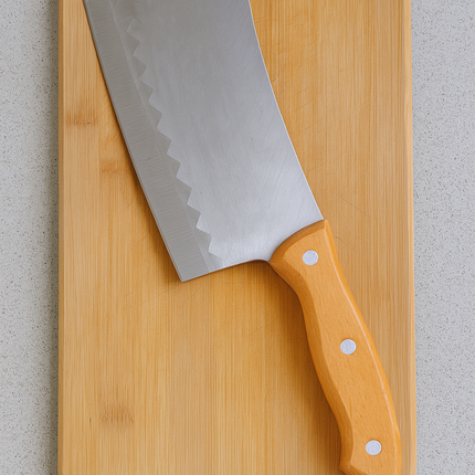 7-Inch Heavy Duty Meat Cleaver with Wooden Handle – Butcher Knife for Bone Cutting and Meat Processing – Professional Grade Blade