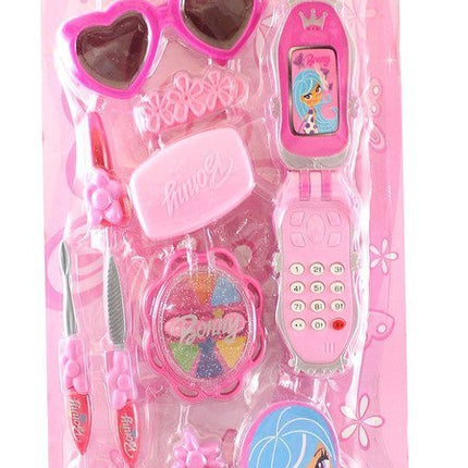 Bonny Girl Pretend Play Accessories Set – Sunglasses, Phone, Purse, Makeup & More – Toy Kit for Girls Ages 3+
