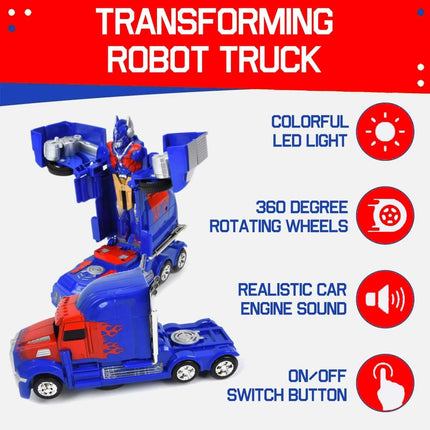 Transforming Robot Truck Toy – Lights, Sounds & Automatic Conversion Action