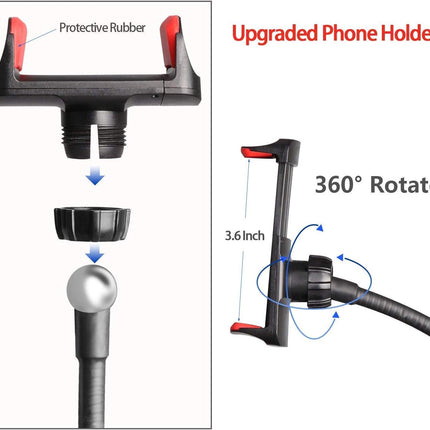 Selfie Ring Light with Clip On, Flexible Arms with a Cell Phone Holder Stand for Live Streams/Makeup