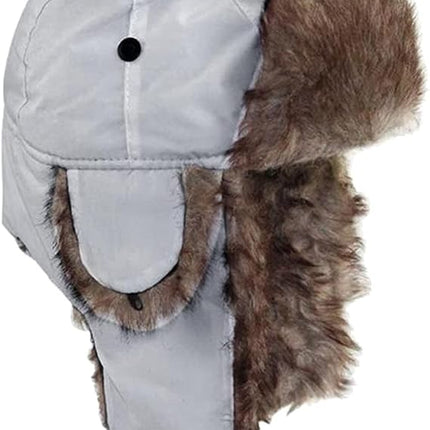 Men’s Winter Trapper Hat with Faux Fur Lining – Windproof Bomber Hat for Cold Weather