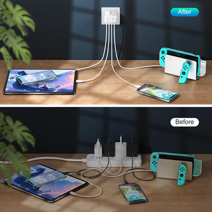 40W USB Wall Charger – Fast Charging Block with Dual PD 20W & QC 3.0 Ports