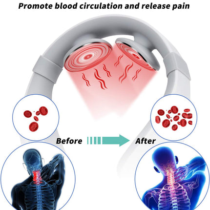 Foldable Smart Neck Massager – Portable Wireless Heating Pulse Therapy