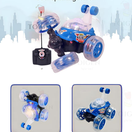 360° RC Stunt Car for Kids – Remote Control Tumbling Vehicle with Lights & Music