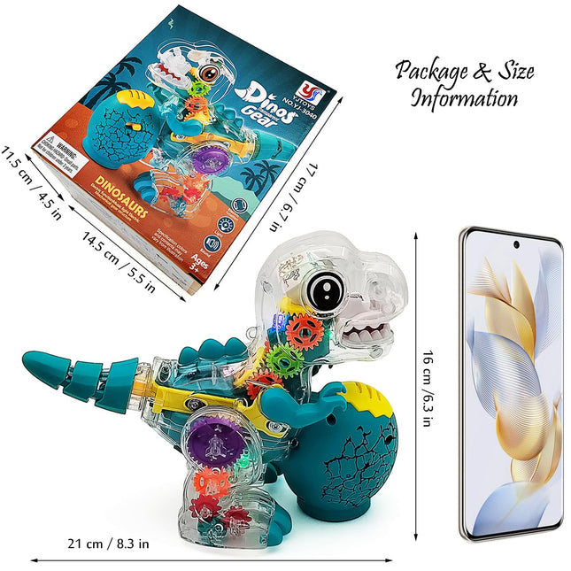 Interactive Dino Gear Transparent Dinosaur Toy - | Wholesale Toys