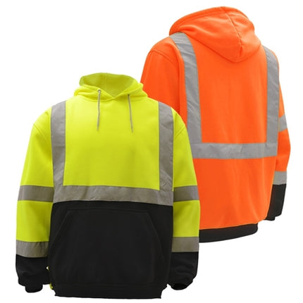 Hi-Vis Safety Hoodie – Reflective Work Sweatshirt for Construction, ANSI Compliant