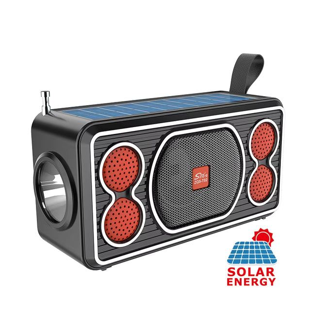 Solar Rechargeable Bluetooth Speaker/Flashlight/Radio/Power Bank