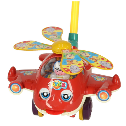 Flyer Musical Push Airplane Toy –  Sounds & Rotating Propeller for Toddlers