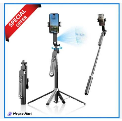 Phone Tripod & Selfie Stick, Extendable Auto Face Tracking Cell Phone Tripod Stand with Wireless Remote and Phone Holder, Compatible with iPhone Android Phone, Camera (Copy)