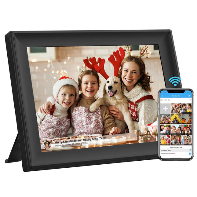 AMOR 10.1-Inch WiFi Digital Photo Frame – Smart Picture Frame with App, Alexa Compatible