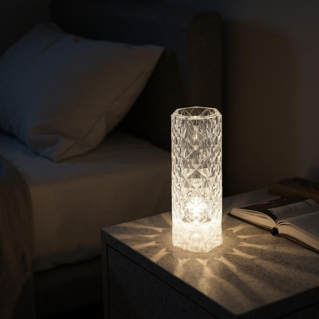 HONGMAO Crystal Touch Lamp – USB Rechargeable LED Table Lamp