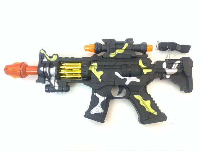 Battery Operated Camouflage Toy Machine Gun with Flashing Lights and Sound